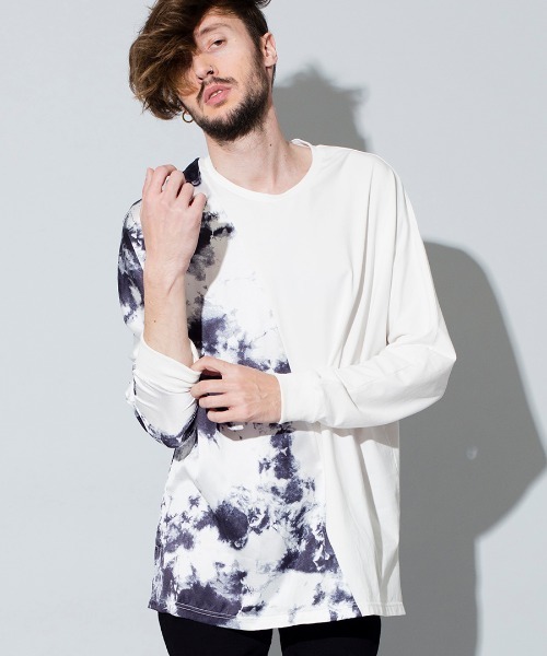 NO ID.(ノーアイディ)の「mlt3000-サテンキリカエドルマンスリーブロンT Tシャツ(Tシャツ/カットソー・メンズ・ホワイト×ネイビー/ホワイト×ブラック/ブラック×ブルー/ブラック×ブラック・ONE SIZE)」の7枚目の写真