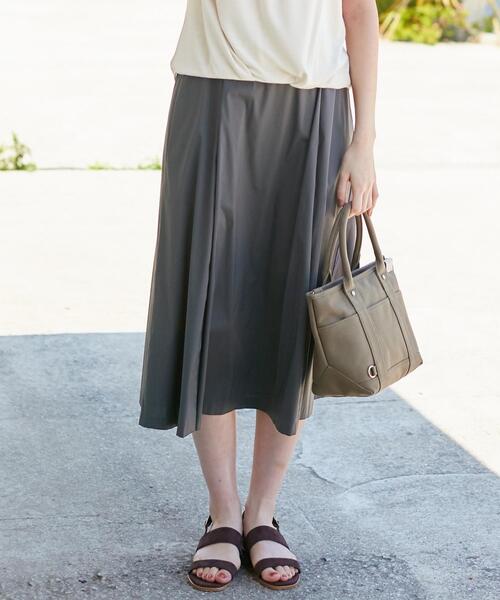 J.PRESS Ladies(J.プレス レディス)の「【洗える】コットンナイロンシルキーローン スカート(スカート・レディース・カーキ系/黄土色系/ブラック系/グレー系・S/XS)」の3枚目の写真