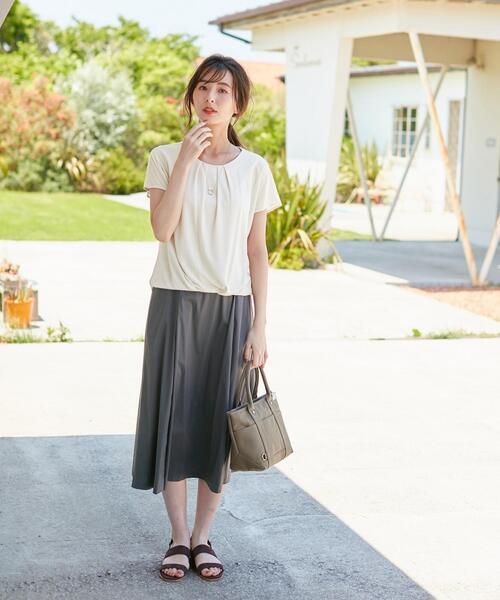 J.PRESS Ladies(J.プレス レディス)の「【洗える】コットンナイロンシルキーローン スカート(スカート・レディース・カーキ系/黄土色系/ブラック系/グレー系・S/XS)」の5枚目の写真