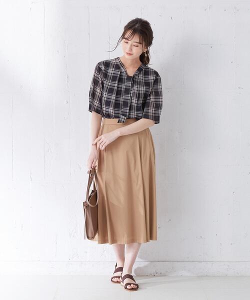 J.PRESS Ladies(J.プレス レディス)の「【洗える】コットンナイロンシルキーローン スカート(スカート・レディース・カーキ系/黄土色系/ブラック系/グレー系・S/XS)」の13枚目の写真