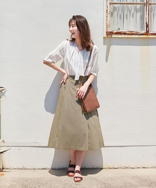 J.PRESS Ladies(J.プレス レディス)の「【洗える】コットンナイロンシルキーローン スカート(スカート・レディース・カーキ系/黄土色系/ブラック系/グレー系・S/XS)」の16枚目の写真