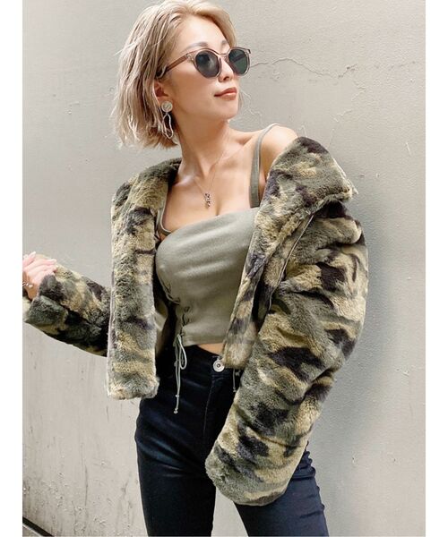 GYDA（ジェイダ）の「エコファーライダースジャケット（ライダースジャケット・レディース・ブラック/その他1・FREE）」の5枚目の写真