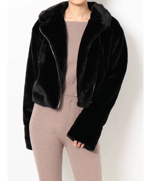 GYDA（ジェイダ）の「エコファーライダースジャケット（ライダースジャケット・レディース・ブラック/その他1・FREE）」の16枚目の写真