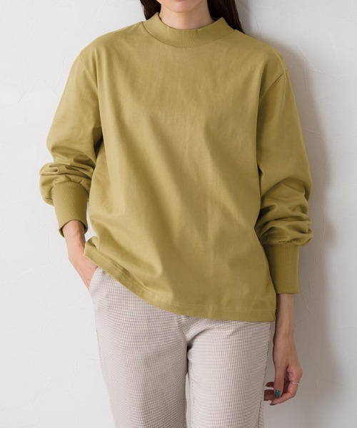 Pierrot(ピエロ)の「綿100%ハイネックバルーンスリーブカットソー(Tシャツ/カットソー・レディース・チャコール/モカ/オフホワイト/イエロー・M/L)」の9枚目の写真
