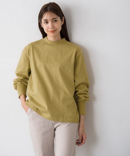 Pierrot(ピエロ)の「綿100%ハイネックバルーンスリーブカットソー(Tシャツ/カットソー・レディース・チャコール/モカ/オフホワイト/イエロー・M/L)」の13枚目の写真