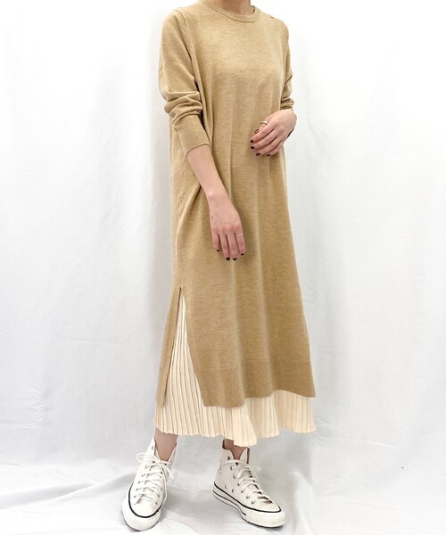 セール プリーツペチ付ニットワンピース ワンピース Fredy Emue フレディエミュ のファッション通販 Zozotown