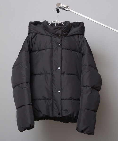 フードフェイクダウンジャケット 軽量で暖かいマイクロタフタの微起毛素材とファイバーダウン使用 ブルゾン Outdoor Outdoor セール Apparel アウトドアプロダクツアパレル のファッション ブルゾン Products Products