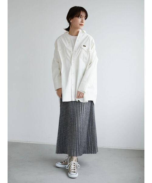 Green　Parks（グリーンパークス）の「ホワイトインナークルーネックストレート＊（Tシャツ/カットソー・レディース・オフホワイト・FREE）」の4枚目の写真