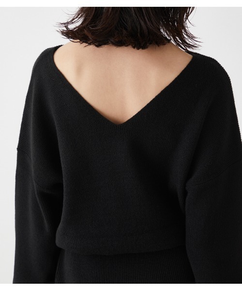 AZUL by moussy（アズールバイマウジー）の「2WAY RIB BLOUSING ONEPIECE/2WAYリブブラウジングワンピース（ワンピース・レディース・ボルドー/ライトベージュ/ブラック・MEDIUM/SMALL）」の6枚目の写真