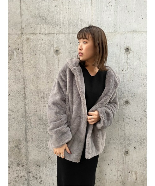 AZUL by moussy（アズールバイマウジー）の「2WAY RIB BLOUSING ONEPIECE/2WAYリブブラウジングワンピース（ワンピース・レディース・ボルドー/ライトベージュ/ブラック・MEDIUM/SMALL）」の22枚目の写真