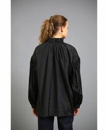 新品＜LOEFF＞タフタ ギャザー ボウタイブラウス　ネイビー　30800円 セール】タフタ ボリュームギャザー ブラウス（シャツ/ブラウス