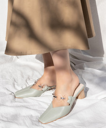 RANDA | ソフト 甲ベルトアクリルパーツミュールパンプス(パンプス)