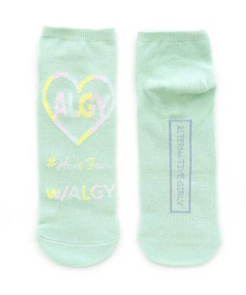 algy(アルジー)の「■レインボーロゴショートソックス(ソックス/靴下・キッズ・オフホワイト/ミント/ブラック・21/24)」の3枚目の写真