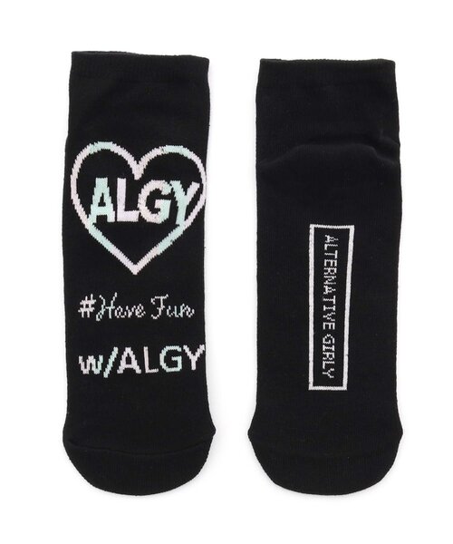 algy(アルジー)の「■レインボーロゴショートソックス(ソックス/靴下・キッズ・オフホワイト/ミント/ブラック・21/24)」の2枚目の写真