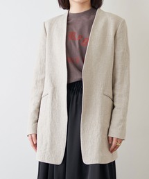 Whim Gazette（ウィムガゼット）の「リネンノーカラージャケット