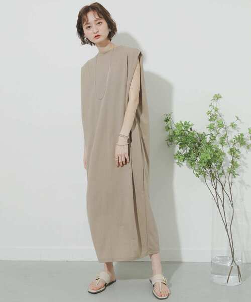 SENSE OF PLACE by URBAN RESEARCH（センスオブプレイスバイアーバンリサーチ）の「バックタックロングワンピース（ワンピース・レディース・ブラック/ライトブラウン/ベージュ/ピンク・ONE）」の7枚目の写真