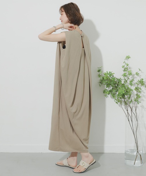 SENSE OF PLACE by URBAN RESEARCH（センスオブプレイスバイアーバンリサーチ）の「バックタックロングワンピース（ワンピース・レディース・ブラック/ライトブラウン/ベージュ/ピンク・ONE）」の8枚目の写真
