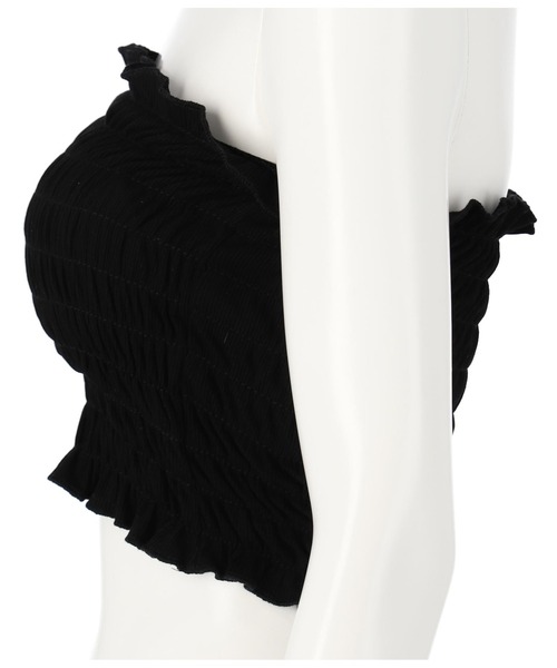 ANAP（アナップ）の「シャーリングブラトップ（チューブトップ・レディース・ブラック/ホワイト・FREE）」の3枚目の写真