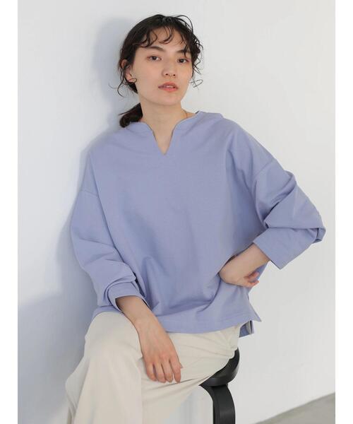 AMERICAN HOLIC（アメリカンホリック）の「スキッパーミニ裏毛カットプルオーバー（Tシャツ/カットソー・レディース・オフホワイト/ブルー/ミント/チャコールグレー/グレイッシュベージュ・L/M）」の15枚目の写真