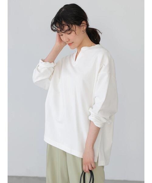 AMERICAN HOLIC（アメリカンホリック）の「スキッパーミニ裏毛カットプルオーバー（Tシャツ/カットソー・レディース・オフホワイト/ブルー/ミント/チャコールグレー/グレイッシュベージュ・L/M）」の17枚目の写真