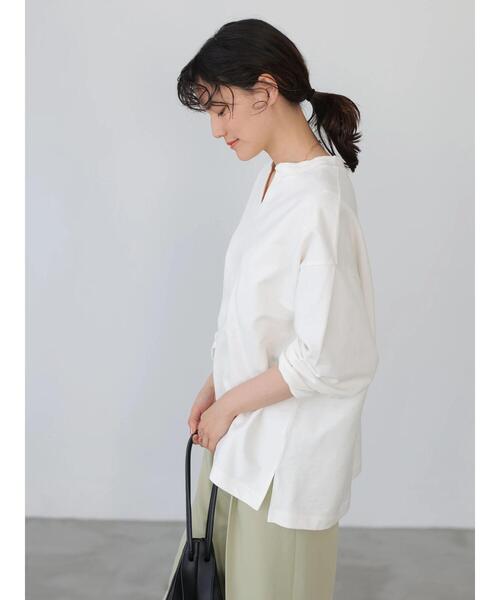 AMERICAN HOLIC（アメリカンホリック）の「スキッパーミニ裏毛カットプルオーバー（Tシャツ/カットソー・レディース・オフホワイト/ブルー/ミント/チャコールグレー/グレイッシュベージュ・L/M）」の18枚目の写真