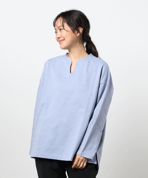 AMERICAN HOLIC（アメリカンホリック）の「スキッパーミニ裏毛カットプルオーバー（Tシャツ/カットソー・レディース・オフホワイト/ブルー/ミント/チャコールグレー/グレイッシュベージュ・L/M）」の8枚目の写真