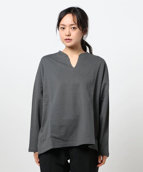 AMERICAN HOLIC（アメリカンホリック）の「スキッパーミニ裏毛カットプルオーバー（Tシャツ/カットソー・レディース・オフホワイト/ブルー/ミント/チャコールグレー/グレイッシュベージュ・L/M）」の10枚目の写真