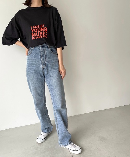 CANAL JEAN(キャナルジーン)の「via j(ヴィアジェイ) "YOUNG MUSIC"半袖Tシャツ(Tシャツ/カットソー・レディース・チャコールグレー/イエロー/アイボリー・ONE SIZE)」の10枚目の写真