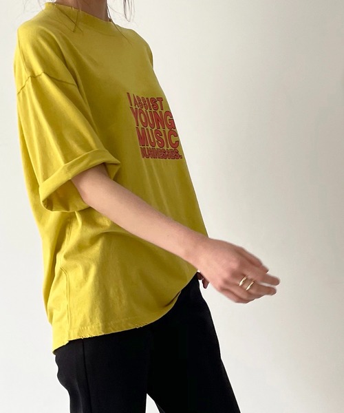 CANAL JEAN(キャナルジーン)の「via j(ヴィアジェイ) "YOUNG MUSIC"半袖Tシャツ(Tシャツ/カットソー・レディース・チャコールグレー/イエロー/アイボリー・ONE SIZE)」の9枚目の写真