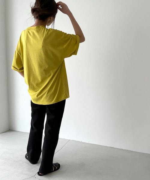 CANAL JEAN(キャナルジーン)の「via j(ヴィアジェイ) "YOUNG MUSIC"半袖Tシャツ(Tシャツ/カットソー・レディース・チャコールグレー/イエロー/アイボリー・ONE SIZE)」の12枚目の写真