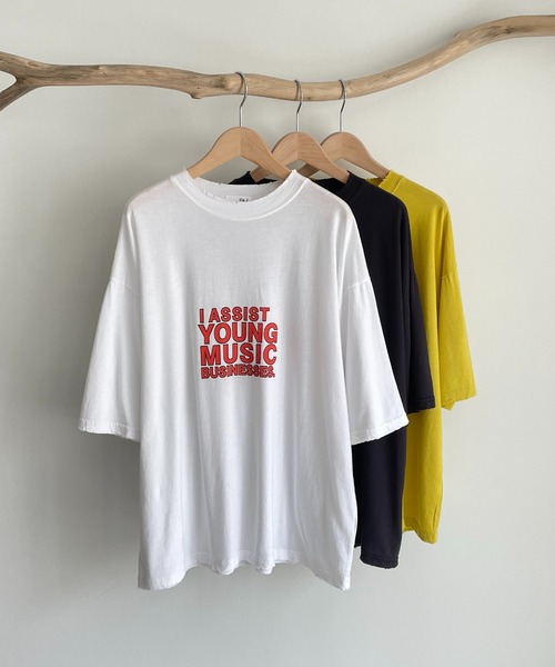 CANAL JEAN(キャナルジーン)の「via j(ヴィアジェイ) "YOUNG MUSIC"半袖Tシャツ(Tシャツ/カットソー・レディース・チャコールグレー/イエロー/アイボリー・ONE SIZE)」の7枚目の写真