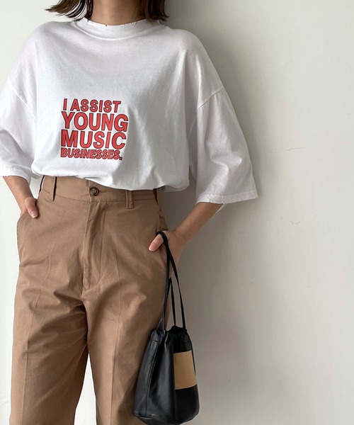 CANAL JEAN(キャナルジーン)の「via j(ヴィアジェイ) "YOUNG MUSIC"半袖Tシャツ(Tシャツ/カットソー・レディース・チャコールグレー/イエロー/アイボリー・ONE SIZE)」の16枚目の写真