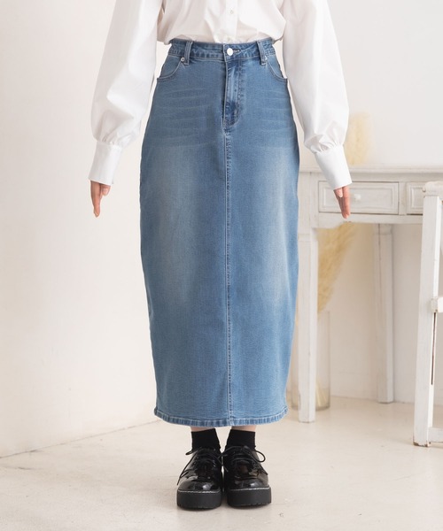 Newlyme（ニューリーミー）の「デニムタイトスカート（スカート・レディース・ブラック/インディゴブルー/ライトインディゴブルー・MEDIUM/LARGE/X-LARGE/SMALL）」の22枚目の写真