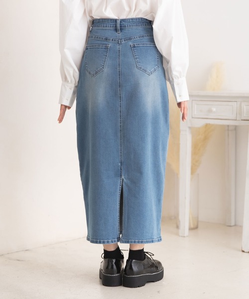 Newlyme（ニューリーミー）の「デニムタイトスカート（スカート・レディース・ブラック/インディゴブルー/ライトインディゴブルー・MEDIUM/LARGE/X-LARGE/SMALL）」の15枚目の写真