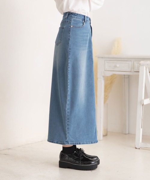 Newlyme（ニューリーミー）の「デニムタイトスカート（スカート・レディース・ブラック/インディゴブルー/ライトインディゴブルー・MEDIUM/LARGE/X-LARGE/SMALL）」の19枚目の写真