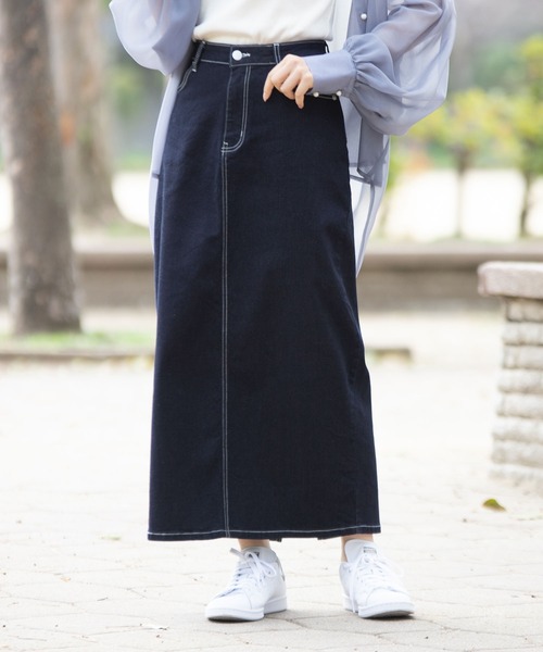Newlyme（ニューリーミー）の「デニムタイトスカート（スカート・レディース・ブラック/インディゴブルー/ライトインディゴブルー・MEDIUM/LARGE/X-LARGE/SMALL）」の10枚目の写真