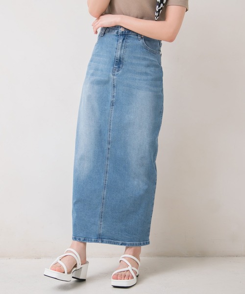 Newlyme（ニューリーミー）の「デニムタイトスカート（スカート・レディース・ブラック/インディゴブルー/ライトインディゴブルー・MEDIUM/LARGE/X-LARGE/SMALL）」の8枚目の写真