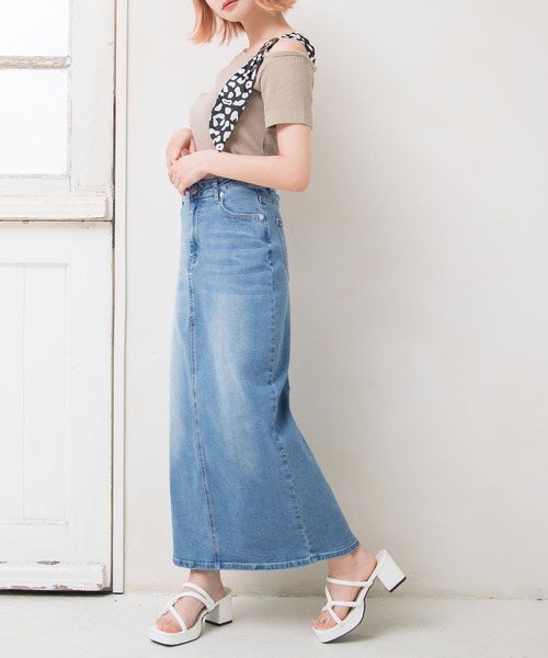 Newlyme（ニューリーミー）の「デニムタイトスカート（スカート・レディース・ブラック/インディゴブルー/ライトインディゴブルー・MEDIUM/LARGE/X-LARGE/SMALL）」の9枚目の写真