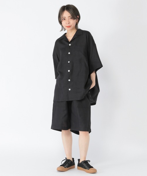 セール】[ユニセックス/WEB限定]リネンオープンカラーシャツ