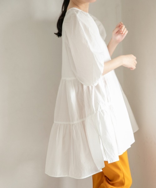 LOWRYS FARM(ローリーズファーム)の「ティアードチュニック6S 946836(シャツ/ブラウス・レディース・ブラック/ダークブラウン/パープル/オフホワイト・FREE)」の10枚目の写真