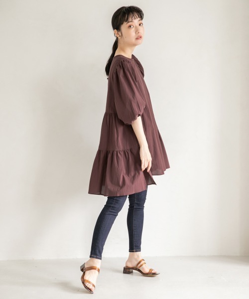 LOWRYS FARM(ローリーズファーム)の「ティアードチュニック6S 946836(シャツ/ブラウス・レディース・ブラック/ダークブラウン/パープル/オフホワイト・FREE)」の8枚目の写真