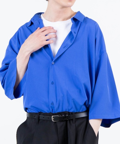 WEGO(ウィゴー)の「WEGO/イージーケアビッグ半袖シャツ(シャツ/ブラウス・メンズ・ブラック/ベージュ/ホワイト/ブルー/ブラウン系その他・MEDIUM/LARGE)」の5枚目の写真