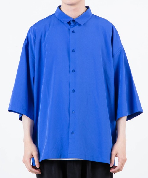 WEGO(ウィゴー)の「WEGO/イージーケアビッグ半袖シャツ(シャツ/ブラウス・メンズ・ブラック/ベージュ/ホワイト/ブルー/ブラウン系その他・MEDIUM/LARGE)」の6枚目の写真