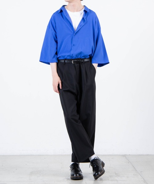 WEGO(ウィゴー)の「WEGO/イージーケアビッグ半袖シャツ(シャツ/ブラウス・メンズ・ブラック/ベージュ/ホワイト/ブルー/ブラウン系その他・MEDIUM/LARGE)」の8枚目の写真