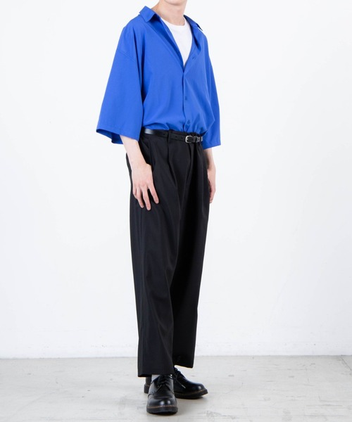 WEGO(ウィゴー)の「WEGO/イージーケアビッグ半袖シャツ(シャツ/ブラウス・メンズ・ブラック/ベージュ/ホワイト/ブルー/ブラウン系その他・MEDIUM/LARGE)」の7枚目の写真