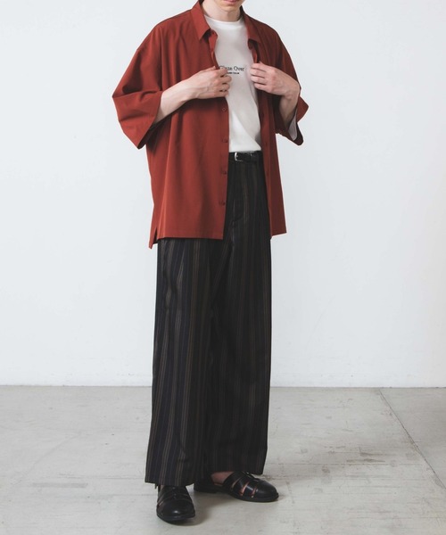 WEGO(ウィゴー)の「WEGO/イージーケアビッグ半袖シャツ(シャツ/ブラウス・メンズ・ブラック/ベージュ/ホワイト/ブルー/ブラウン系その他・MEDIUM/LARGE)」の10枚目の写真