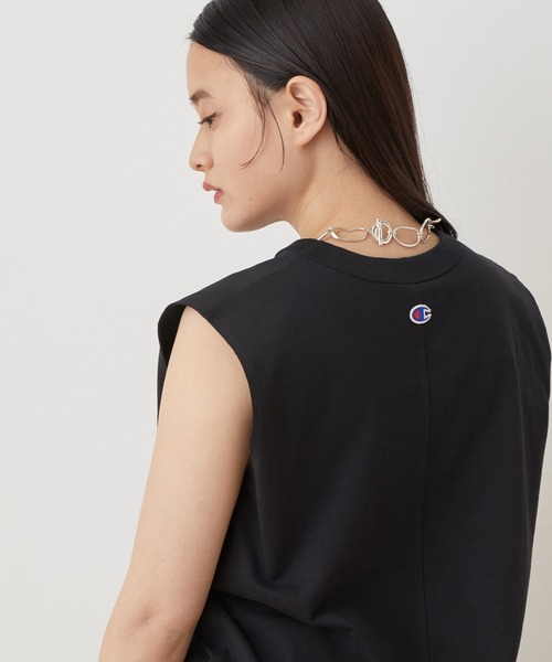 Champion(チャンピオン)の「【CHAMPION for ADAM ET ROPE'】別注タンクトップ(Tシャツ/カットソー・レディース・ブラック/ホワイト/ベージュ/ピンク・FREE)」の10枚目の写真