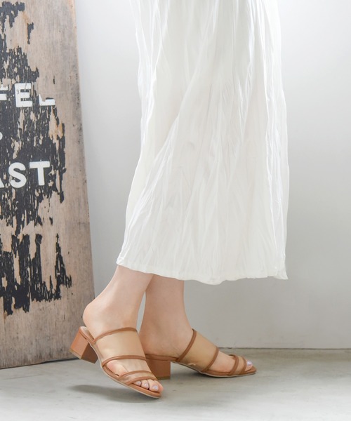 NOFALL(ノーフォール)の「ダブルベルトシアーチャンキーヒールサンダル(サンダル・レディース・ブラック/グレー/アイボリー/キャメル・LL/3L/SS/S/M/L)」の15枚目の写真