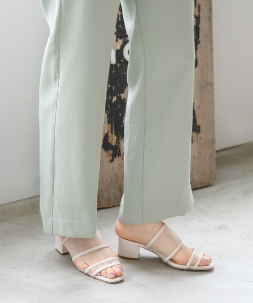 NOFALL(ノーフォール)の「ダブルベルトシアーチャンキーヒールサンダル(サンダル・レディース・ブラック/グレー/アイボリー/キャメル・LL/3L/SS/S/M/L)」の8枚目の写真