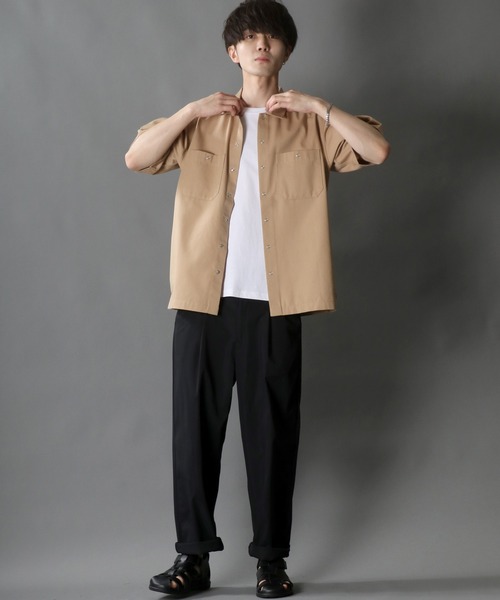 Dickies(ディッキーズ)の「【Dickies】 ディッキーズ T/Cツイル リラクシング ワークシャツ(シャツ/ブラウス・メンズ・チャコールグレー/ブラック/ベージュ/アイボリー/ホワイト系その他/グレー系その他/ブラック系その他/ベージュ系その他・M/L/XL)」の21枚目の写真